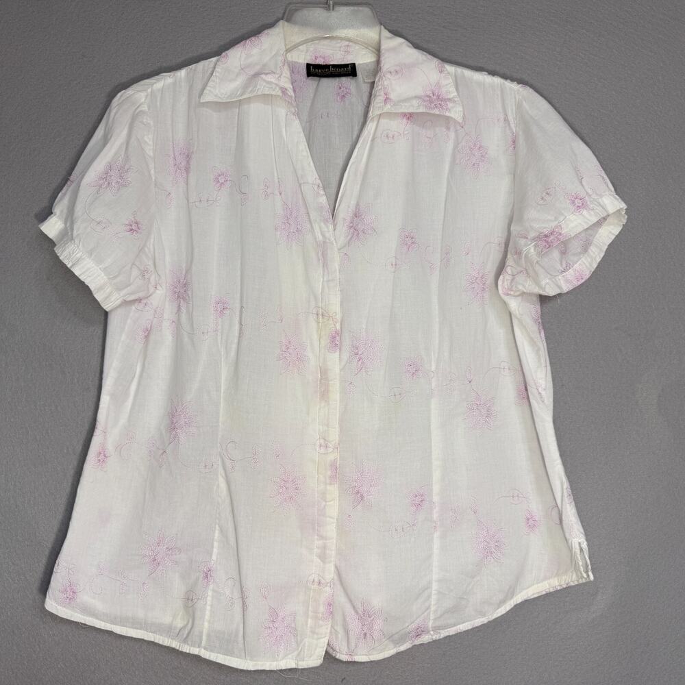 Vintage Harve Benard Women Cotton Top Size XL Embroidered Cottage Y2K Clean Girl